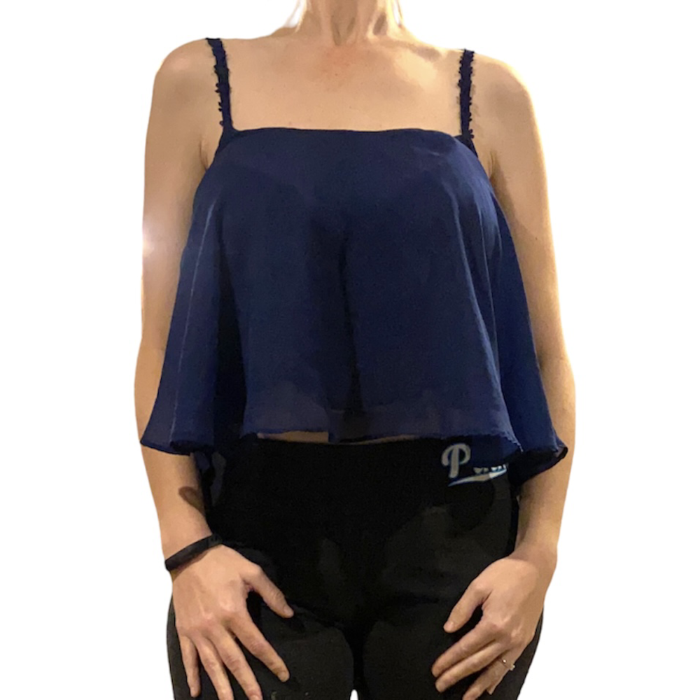 Forever 21 Blue Flowing Small Top